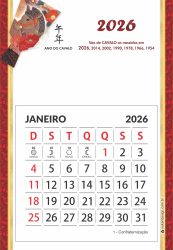 Calendário Ímã Cavalo Tradicional 2026