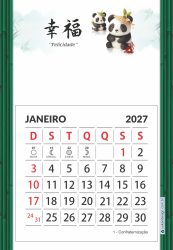 Calendário Ímã Pandas 2027