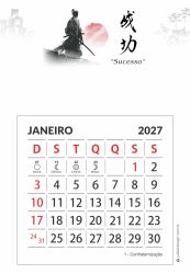 Calendário Ímã Samurai 2027